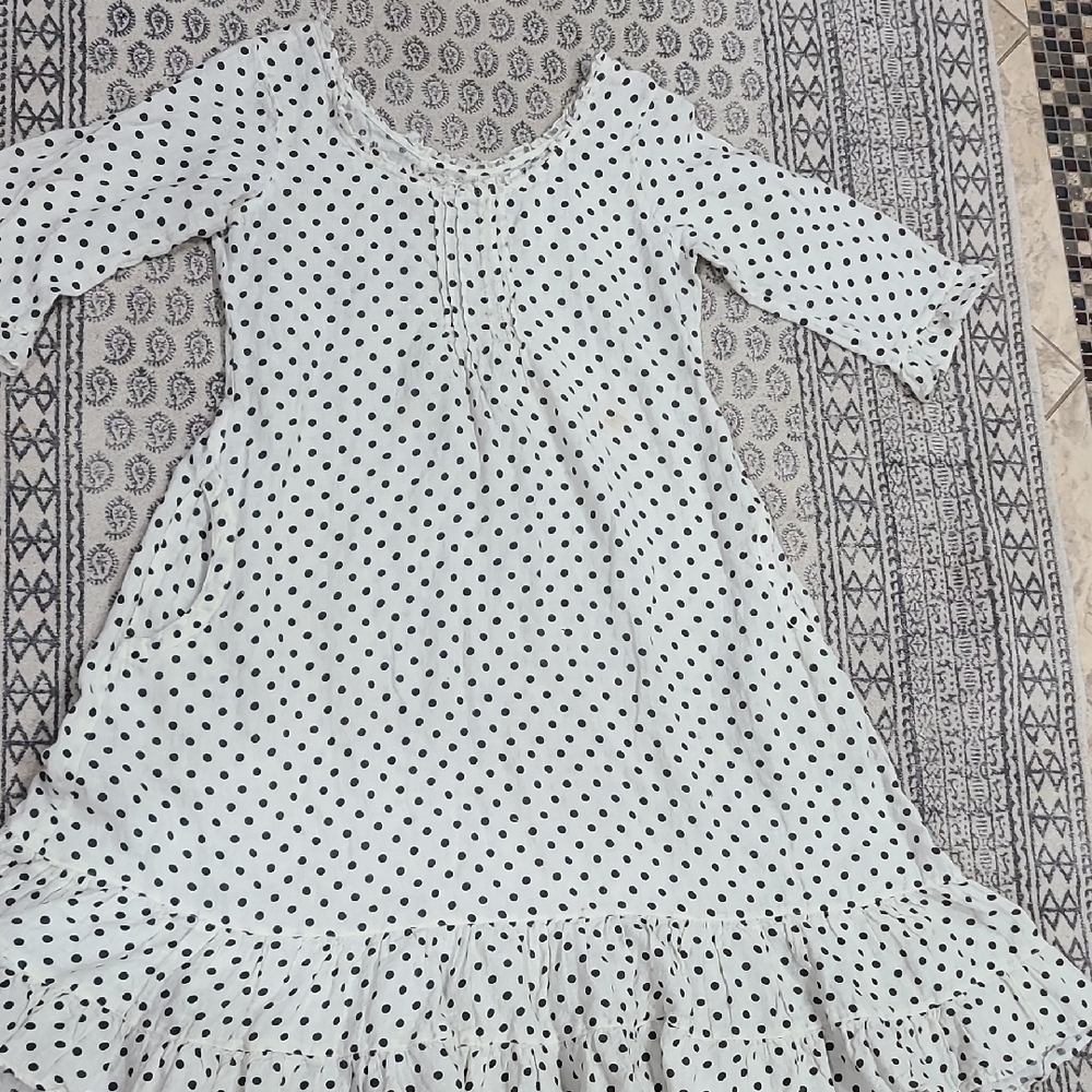 Hart's Desire Polka Dot Linen Midi Dress - Picture 7 of 12